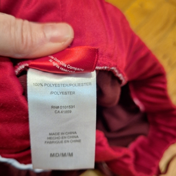 Coca-Cola Track Pants Ladies Medium Drawstring Wide Leg Burgundy Red White - Picture 6 of 8